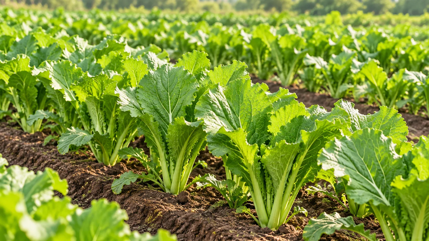 Vùng trồng cải xanh minh họa